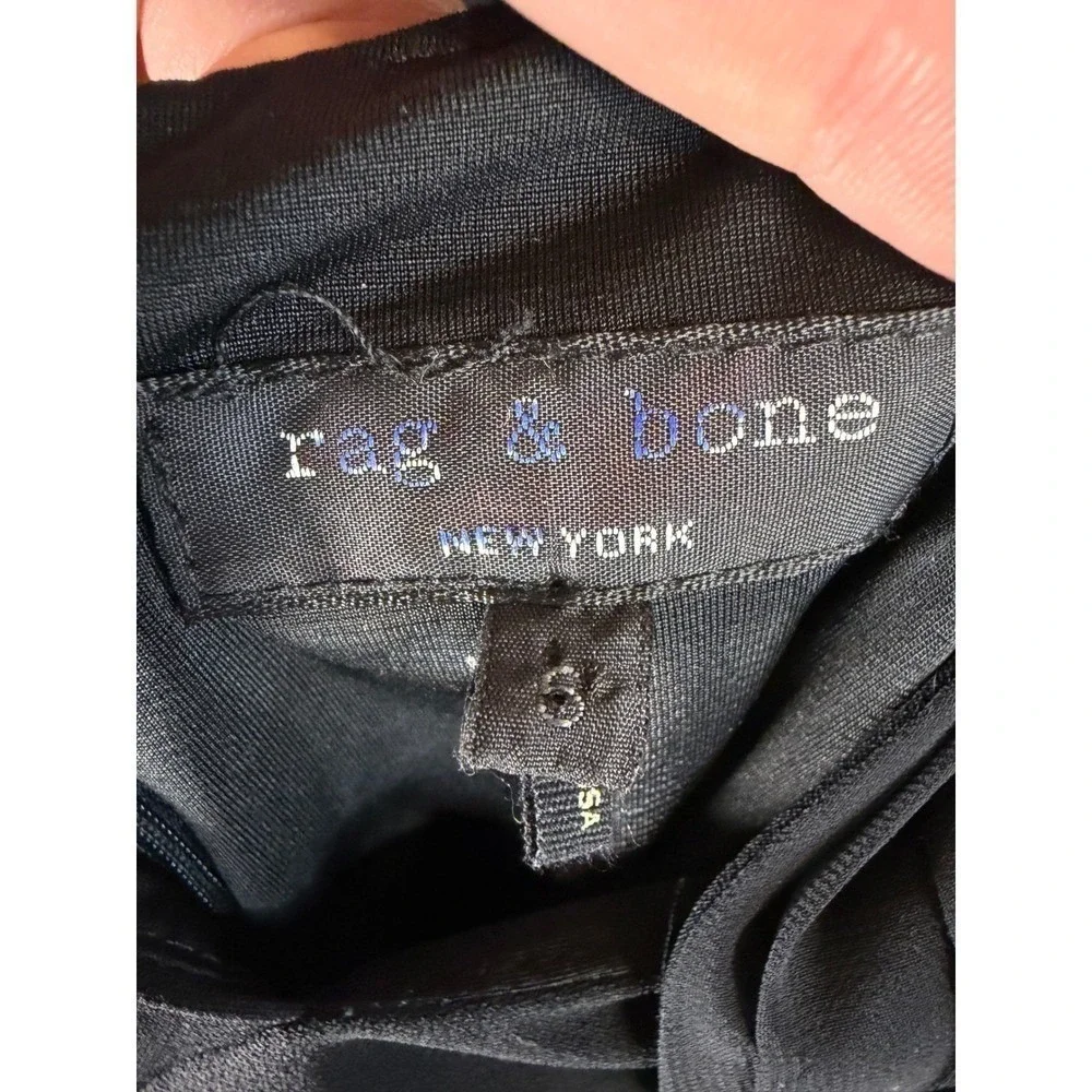 rag & bone Black Sleeveless Crisscross Open Back Pleated Mini Dress Size 6